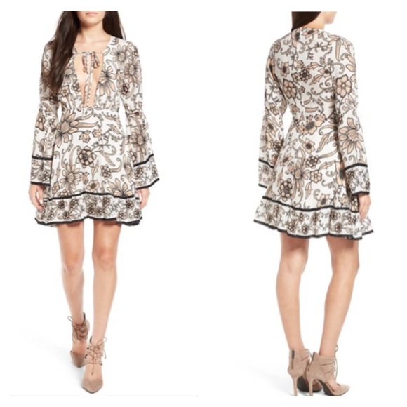 For Love & Lemons Ayla plunging floral minidress - Picture 2 of 8